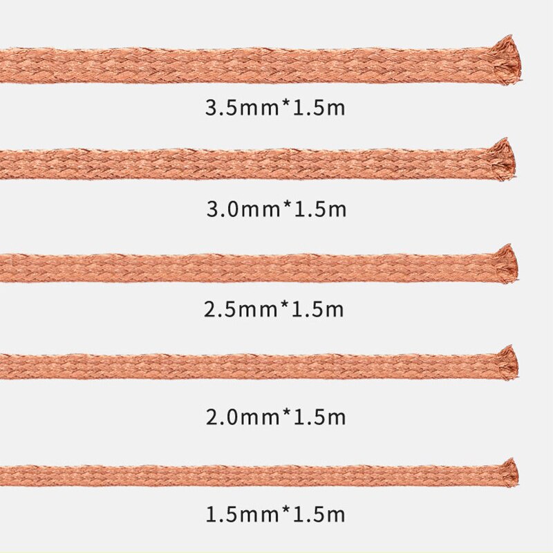 1.0 / 1.5 / 2.0 / 2.5 / 3.0 / 3.5 / 4.0MM 1.5M Máy hàn Wick Remover Desoldering Wire Desoldering Braid BGA Dụng cụ hàn