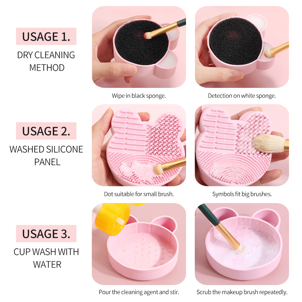MAANGE Hộp Phủi Cọ Khô Silicone , Dụng Cụ Làm Sạch Cọ Đa Chức Năng 5967