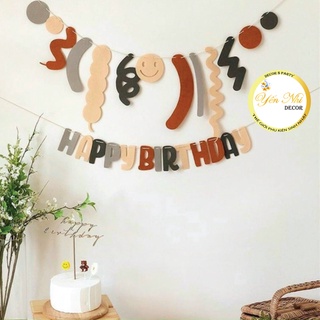 Dây chữ happy birthday hàn quốc trang trí sinh nhật cho bé trai, bé gái đẹp, Yến Nhi Shop