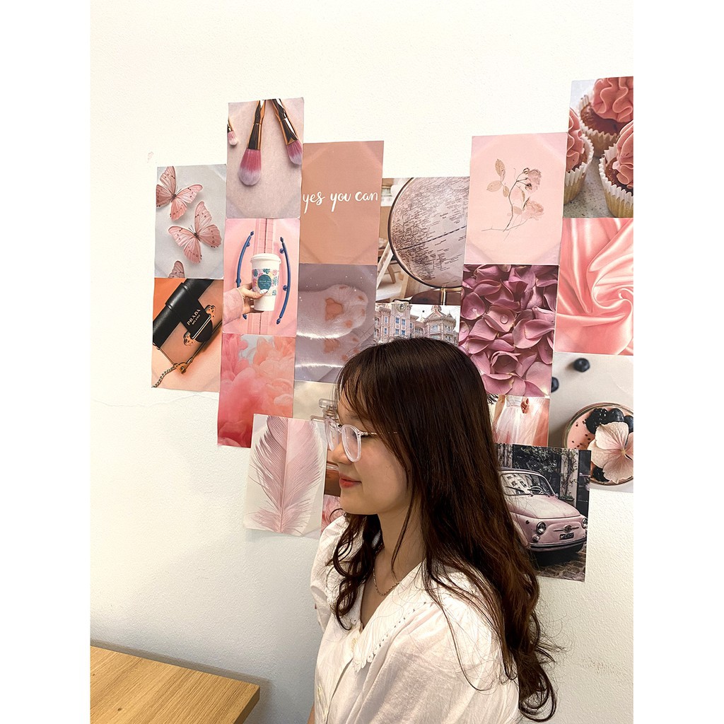 Postcard decor dán tường sticker vintage cute decal theme Pinky mẫu 3 1303 | BigBuy360 - bigbuy360.vn