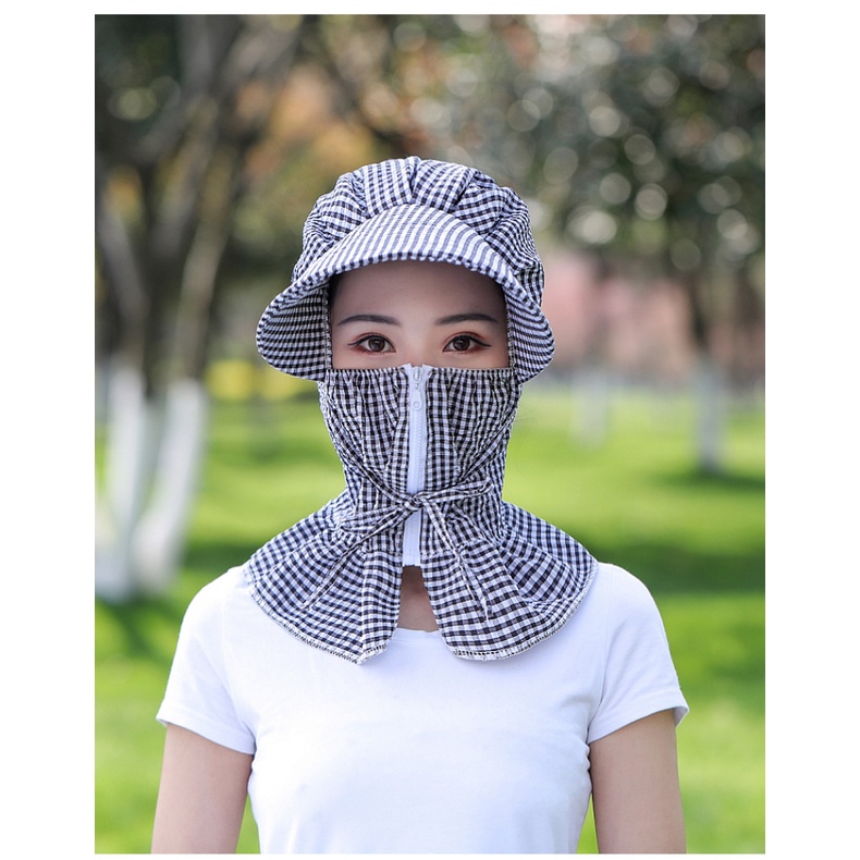 Mũ trùm nắng caro, Sản phẩm Bảo vệ tối ưu chống UV, siêu tiện lợi. Chống nắng và chống bụi bẩn FVC77