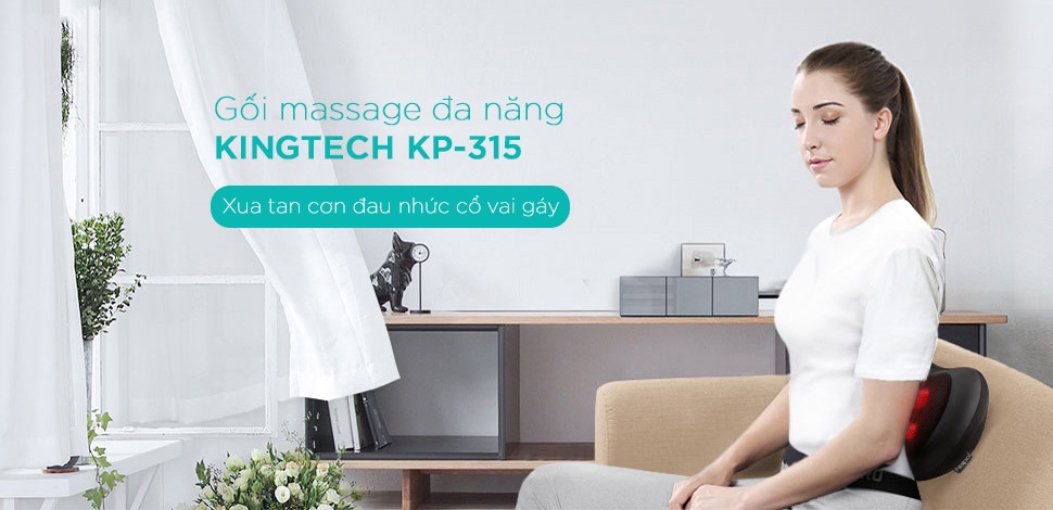Mô tả Gối Massage Nhiệt Hồng Ngoại KINGTECH KP-315 - 4 Bóng Xoay - Chuyên Sâu Cổ Vai Gáy, Thắt Lưng - Chính Hãng - 1