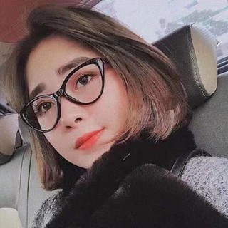 Các Gọng kính cận nữ, kính gọng mắt mèo nhựa dẻo kim loại trắng đen - Bự Store