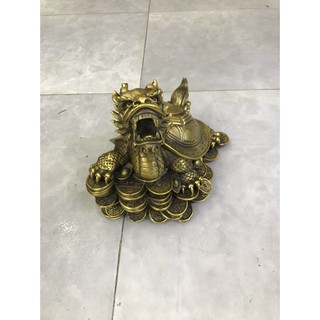 Long Quy Bát quai bằng đồng Rùa đầu Rồng vật phẩm phong thủy trưng bày trang trí