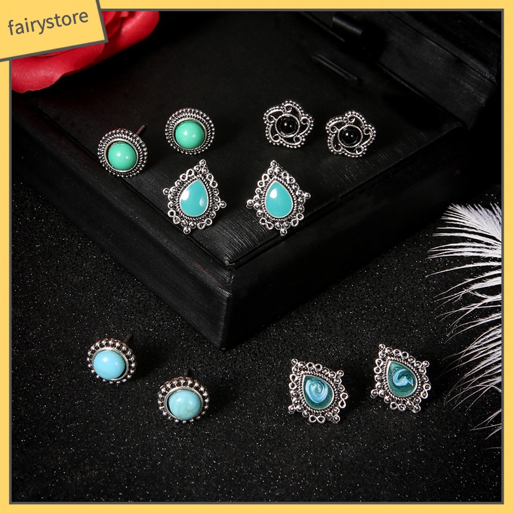Set 5 đôi khuyên tai phong cách bohemian thời trang thời thượng cho nữ