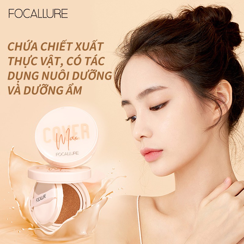 Phấn Nước BB Kiềm Dầu, Dưỡng Ẩm Lên Màu Mịn Cho Da Đẹp Tự Nhiên Focallure Covermax Longlasting Cushion Foundation FA162