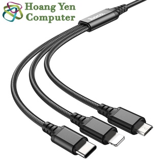 Cáp Sạc 3 Đầu Hoco X76 Dây Dù Dài 1.0M - BH 6 Tháng 1 Đổi 1 - Hoàng Yến Computer