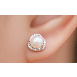 Bông tai ngọc đại viền đá BHBT339