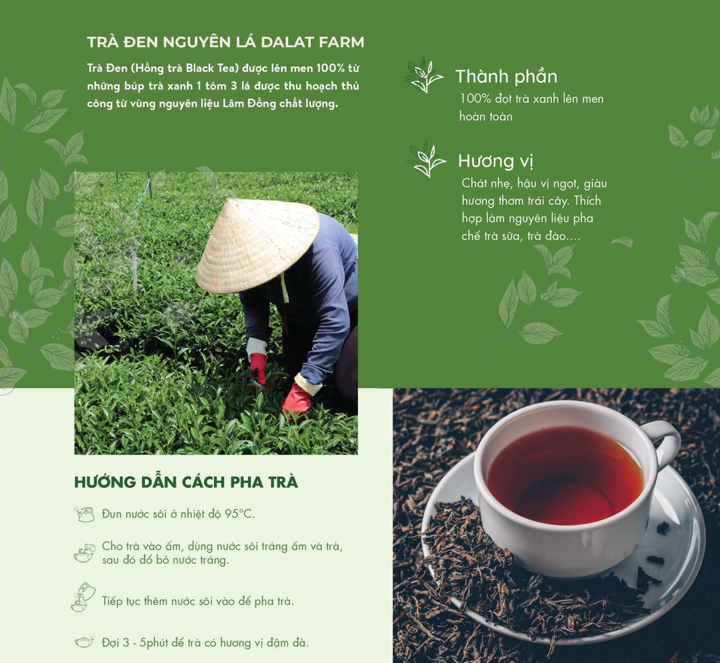 Mô tả Trà Đen Nguyên Lá DalatFarm - Túi 500g (Dòng chuyên pha chế) - 4