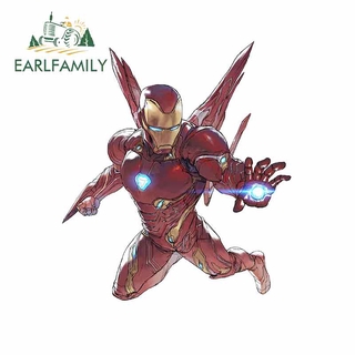 EARLFAMILY 13cm Cho Marvel Iron Man Đồ Họa Xe Ô Tô Tự Động Dán Ốp Lưng Thời Trang Xe Máy Thân Xe JDM Đua Xe Đề Can Chống Thấm Nước