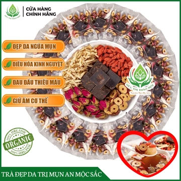 ✅[CHÍNH HÃNG] Trà Gừng Đường Nâu Đẹp Da Giảm Mun An Mộc Trà Gồm Trà Gừng, Đường Nâu, Táo Đỏ, Kỷ Tử, Nụ Hồng