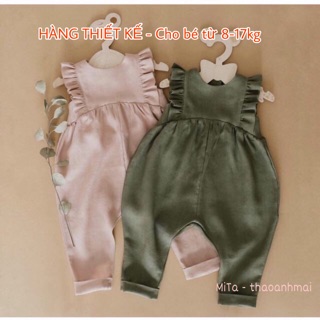 [CÓ VIDEO THẬT] Bộ Jum dài cho bé gái vải Linen cotton nhập Hàn cao cấp - quần áo trẻ em thiết kế