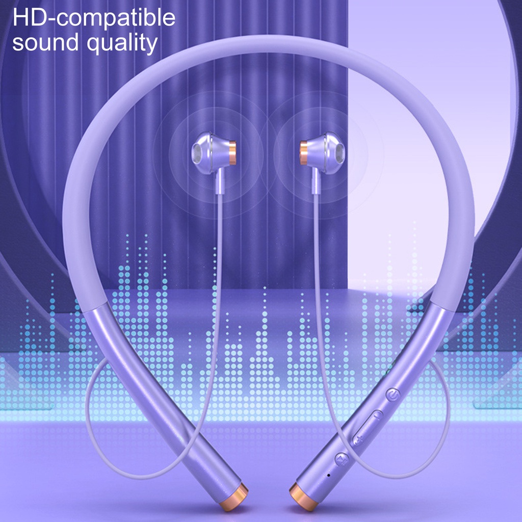 Tai Nghe Bluetooth 5.0 Có Dây Đeo Cổ Chống Thấm Nước Kiểu Dáng Thể Thao