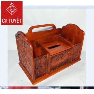 GIÁ ĐỰNG BÚT,Đựng Đồ ĐA NĂNG GỖ HƯƠNG - LOẠI TO CHẠM TỨ DIỆN ( ẢNH THẬT)