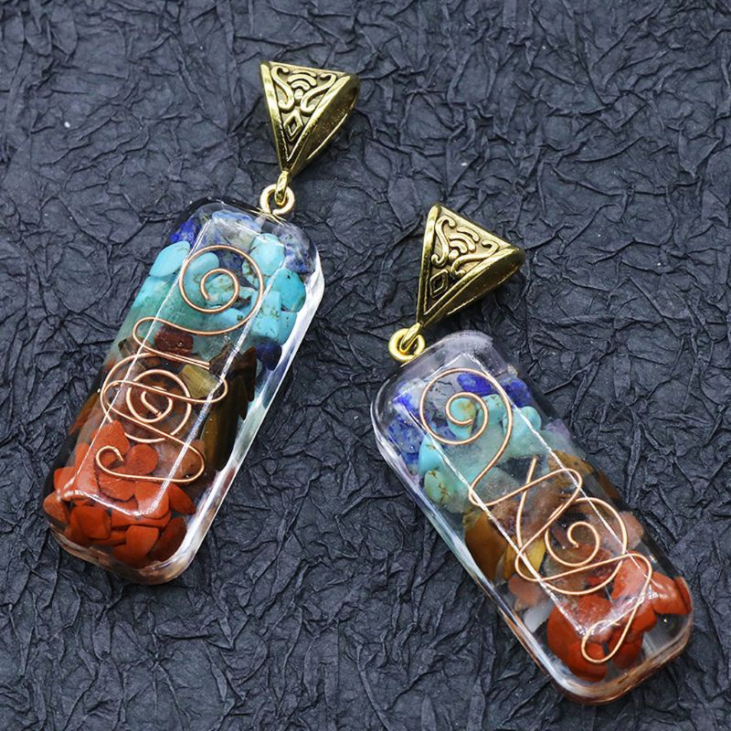 Wellb Merkaba 7 Luân Xa Đá Pha Lê Orgone Mặt Dây Chuyền Vòng Cổ Sinh Nhật