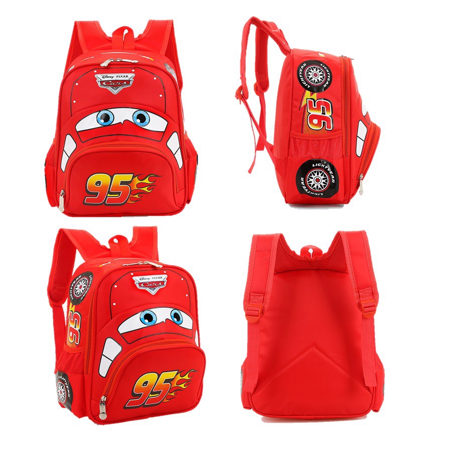 Ba Lô Đi Học Hình Xe Hơi McQueen 95 Cá Tính Cho Bé Trai 3-6 Tuổi