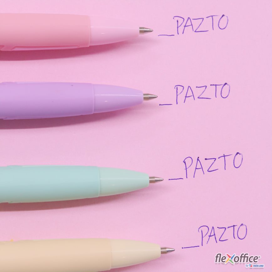 Ảnh Hộp 5 cây Bút Gel Thiên Long FO-GELB039/VN ngòi 0.6mm - Bút gel 5 tone màu pastel mực xanh bút dạng mực dầu viết trơn êm 3