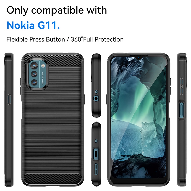 Dành Cho Nokia G21 G11 G20 G10 G50 Siêu Mỏng Kết Cấu Chải Mềm Chống Sốc