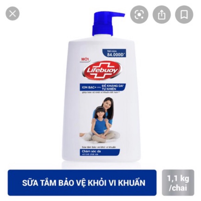 Sữa tắm Lifebuoy bảo vệ vượt trội Chai 1kg - 1.1kg