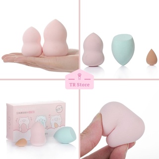 Bộ 3 mút trang điểm Malian Heo Hồng