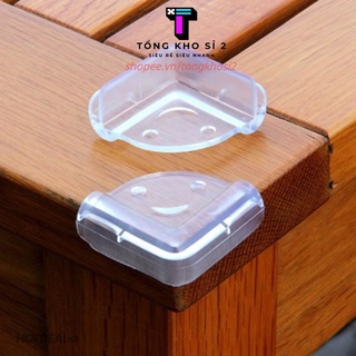 (Bộ 4 Miếng) Bịt Góc Bàn Cạnh Bàn Siêu Dính Chất Lượng Cao Silicon Trong Suốt Không Mùi Nhựa Chống Va Đập An Toàn Cho Bé