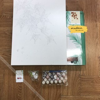 Tranh tô màu theo số hóa Madoca có khung 40x50cm Lá Phong T977
