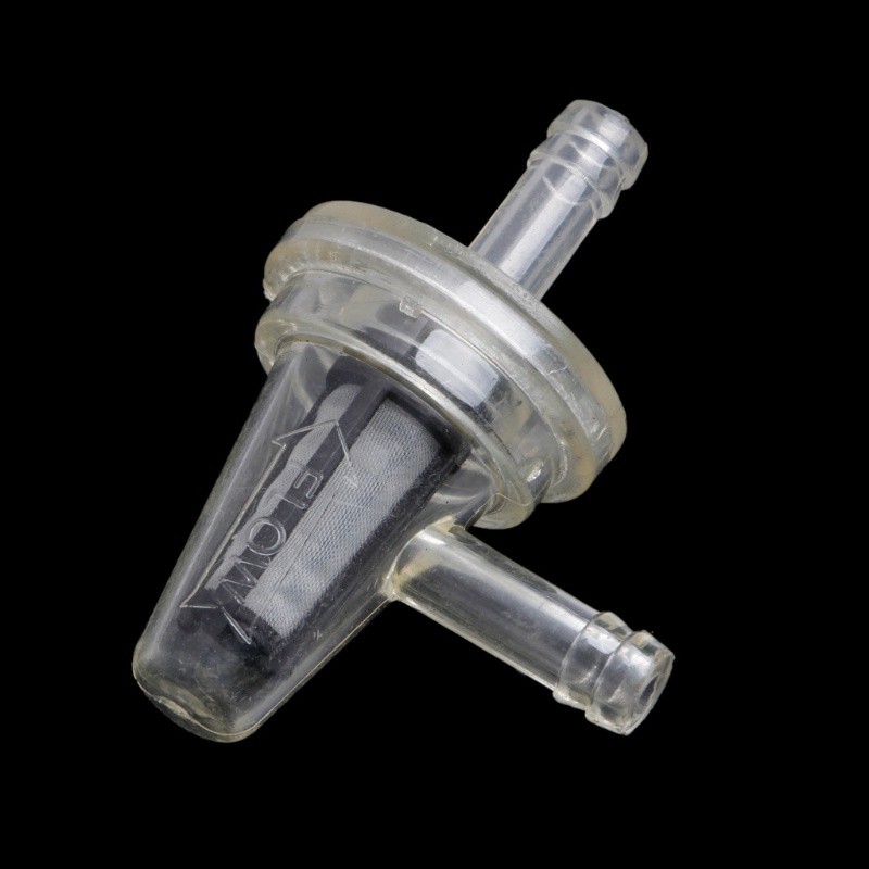 1x Universal Motorcycle Right Angle Inline Fuel Filter 1/4" 6mm Hose Lines