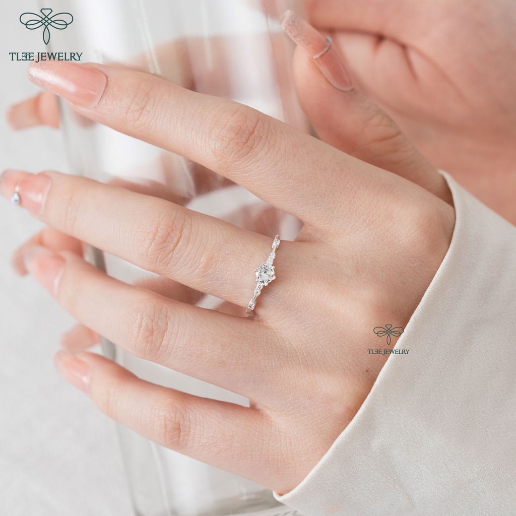 Nhẫn bạc nữ TLEE Snow Princess nạm đá lấp lánh TLEE JEWELRY A0156 A0163