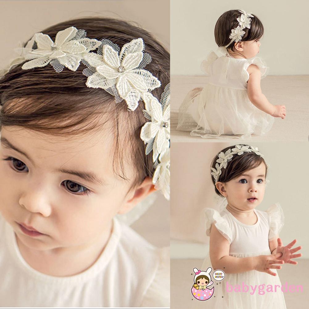 Băng đô satin họa tiết hoa đáng yêu cho bé gái