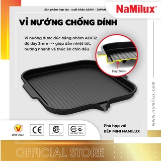 Chảo Nướng/Vỉ Nướng Chống Dính Không Khói NaMilux NHGP31F│Phủ Lớp Chống Dính Teflon Whitford│Có Rãnh Thoát Mỡ│Chính Hãng