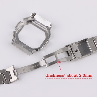 Dây đeo bằng thép không gỉ + Viền cho Casio G-shock DW5600 / 5610 GW5600E DW / GW5000 DW5035 Phụ kiện vòng đeo tay bằng kim loại