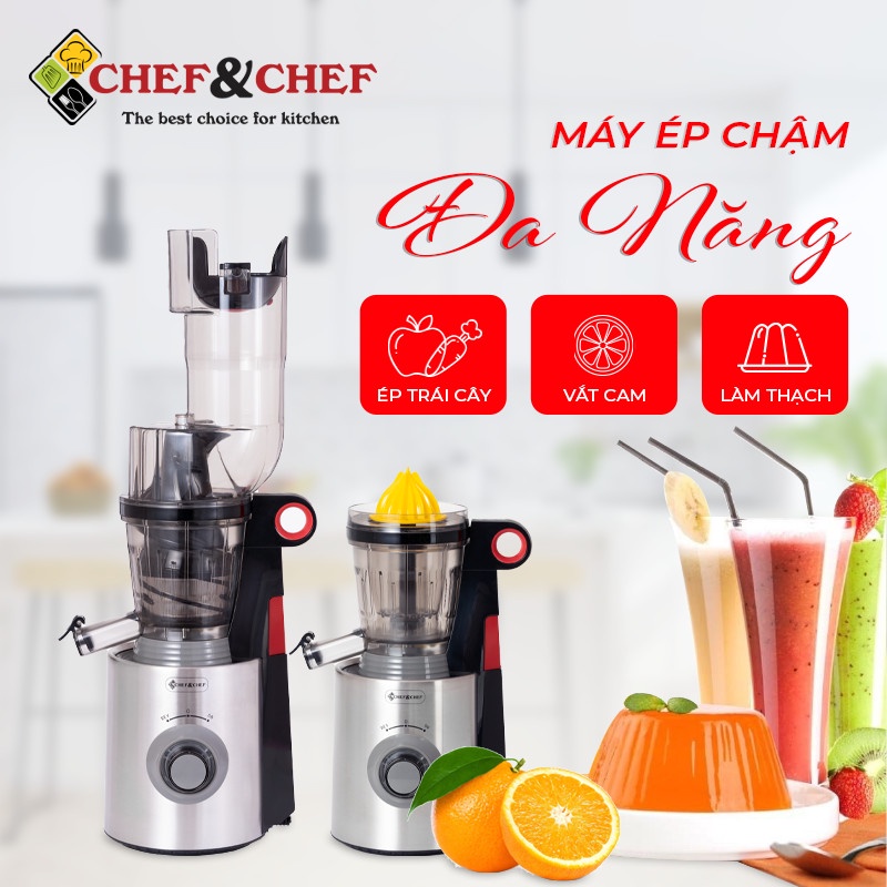 Ảnh Máy Ép Chậm 2 Trong 1 CH-801D – Ép Nguyên Trái, Kèm Đầu Vắt Cam – Bảo Hành Tại 12 Tháng 4