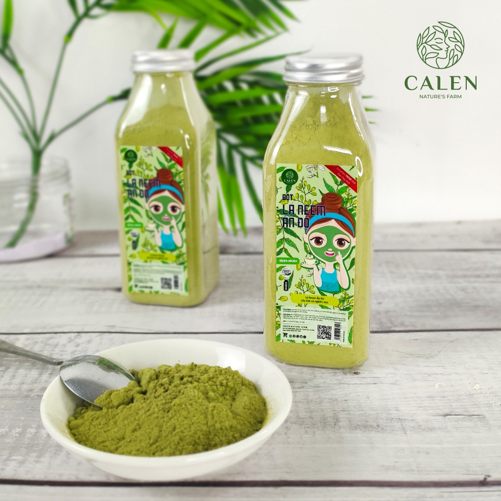 Mặt nạ lá Neem Calen đắp mặt nguyên chất 100% giúp cấp ẩm tẩy da chết dưỡng trắng da dạng bột (Mask bột lá neem)
