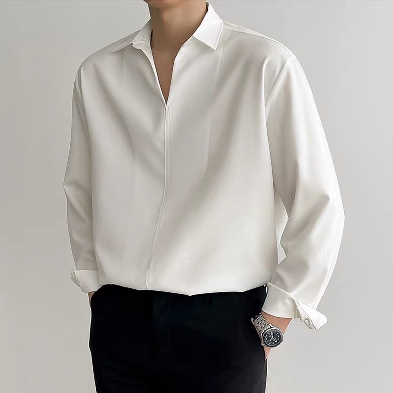 Áo Sơ Mi nam nữ cổ V form rộng chất thun Cotton Lạnh thoải mái, Thoáng mát Style Hàn Quốc - SHINGHAI