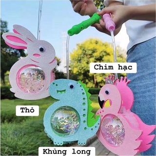 Đèn lồng trung thu hottrend hình thỏ, khủng long, chim hạc phát sáng - Đồ chơi trẻ em, quà tặng cho bé
