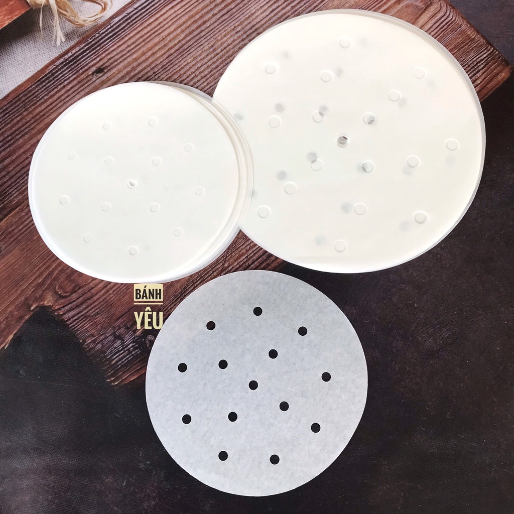 Giấy Nến Tròn Đục Lỗ Hấp Bánh Bao/Nồi Chiên Không Dầu 100 tờ (DCTC)
