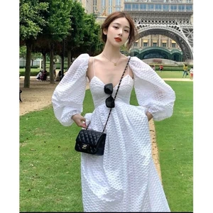 SET ĐẦM 2S MAXI XỐP TRẮNG KÈM KHOÁC ⚡HỎA TỐC⚡ MEOINDAHOUSE