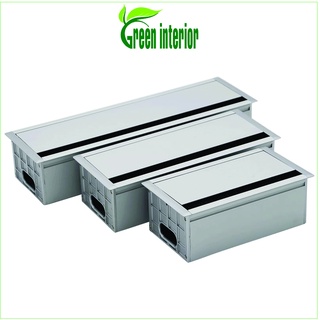 Hộp điện âm bàn lật mở 1 chiều , Hộp điện hợp kim nhôm Green interior, Hộp điện âm bàn đa năng