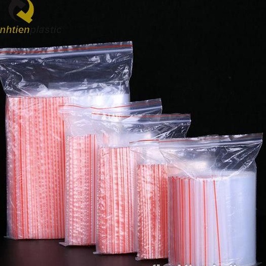 100 gr túi zipper trong viền đỏ/ Túi zip trong - plastic bag | Shopee ...