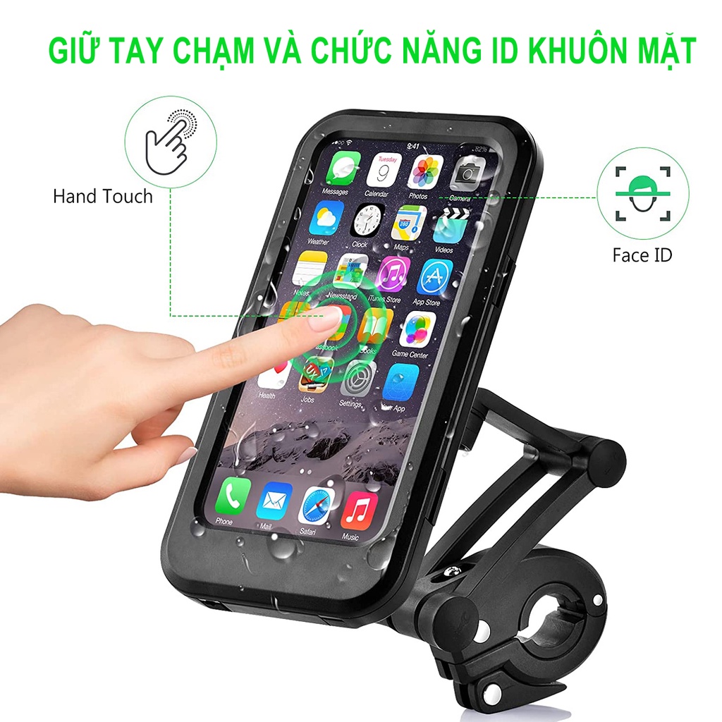 Ảnh Giá đỡ điện thoại EVEBOT chống thấm nước có thể điều chỉnh xoay 360 độ tiện lợi cho xe đạp/ xe máy 2