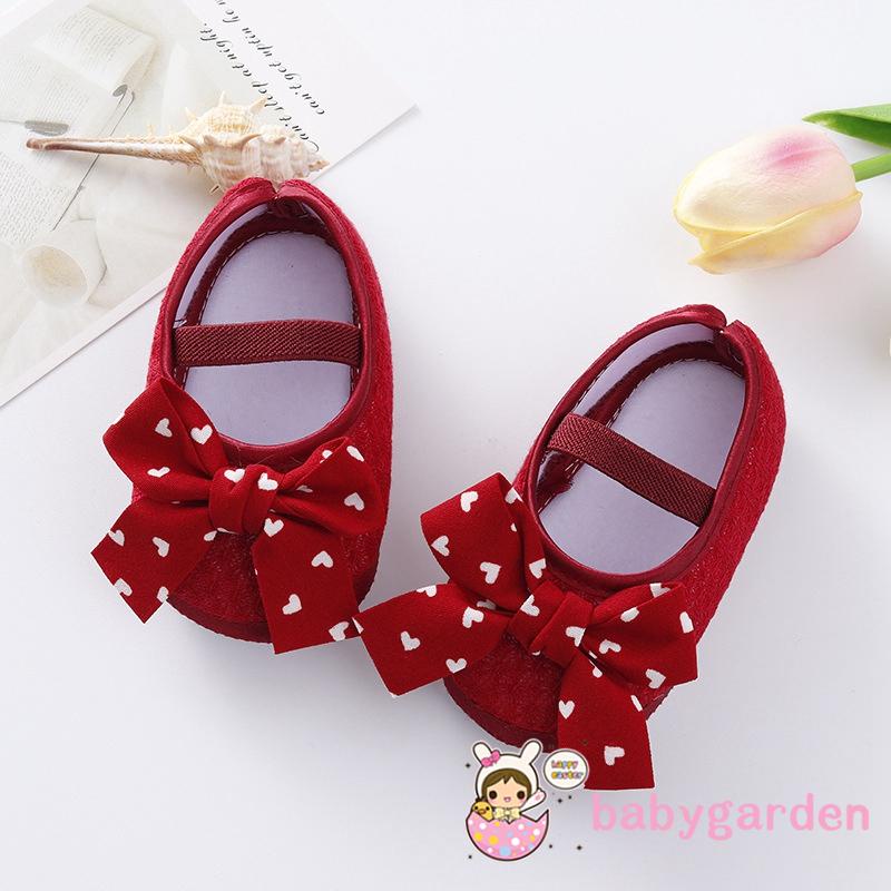Giày Đế Mềm Thắt Nơ Chống Trượt Cho Bé Gái