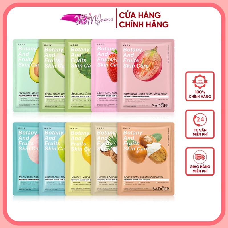 Mặt Nạ Dưỡng Da 10 vị Sadoer Mask Botany and Fruits Skin care | Shopee ...