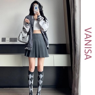 Chân váy tennis xếp ly nữ tenis xòe ngắn xám đen trắng bigsize có quần trong VANISA CV019