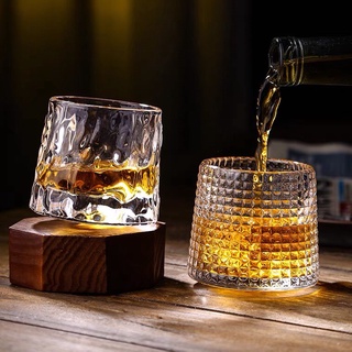 Ly thủy tinh, cốc thủy tinh cao cấp đế lồi De'cor 90, ly rượu ngoại họa tiết hiện đại