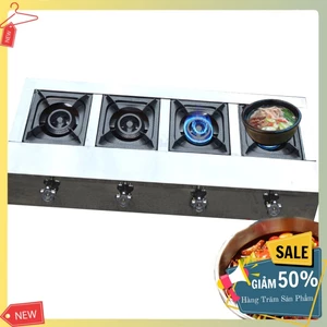 Bếp gas nấu mỳ cay 4 họng ngang chuyên bánh xèo, cơm niêu