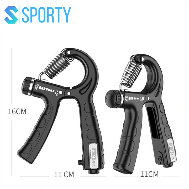 Ảnh Bóp tập cơ tay YGW26 đếm số có hộp, điều chỉnh kháng cự (10-60kg) tích hợp lò xo thép không rỉ 3