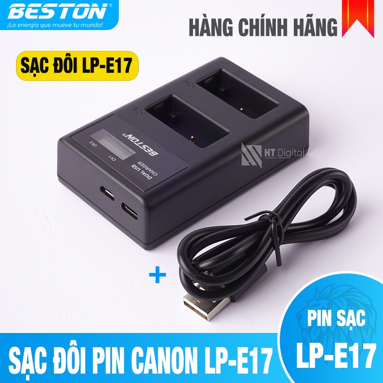 Bộ 2 Pin Canon LP-E17 + Sạc Đôi LP-E17 Beston Cho Canon 77D 750D 760D ...