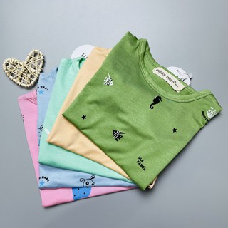 Đồ bộ bé trai Đồ bộ bé gái Bộ Minky Mom ngắn tay thun lạnh MK02