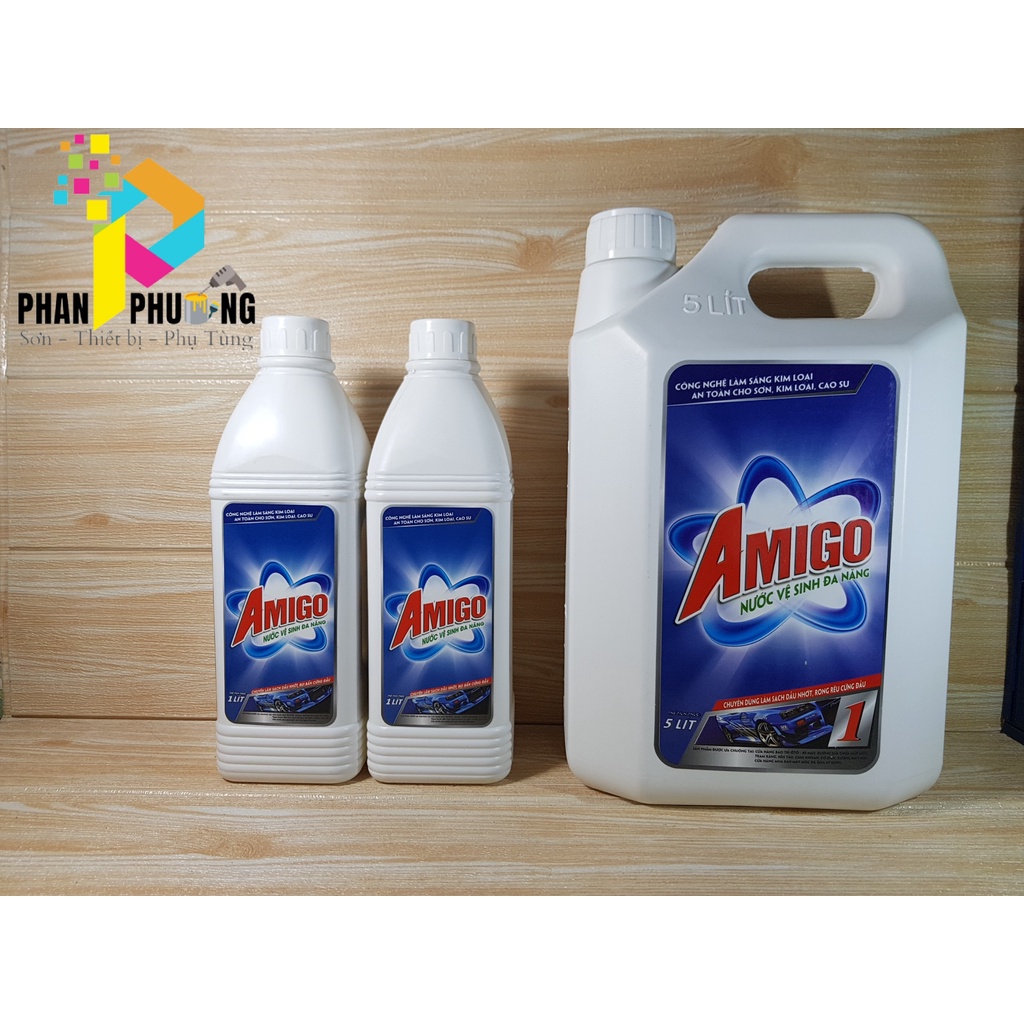 [CHÍNH HÃNG] DUNG DỊCH TẨY RỬA DẦU NHỚT/ TẨY DẦU MỠ/ NƯỚC VỆ SINH ĐA NĂNG AMIGO 5 Lít (Có HD VAT)