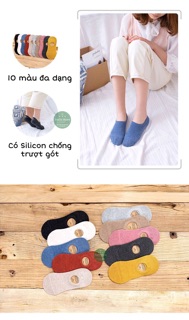 Tất Hài Gân Vintage Ngắn Cổ có Silicon chống trượt TATLUOINU